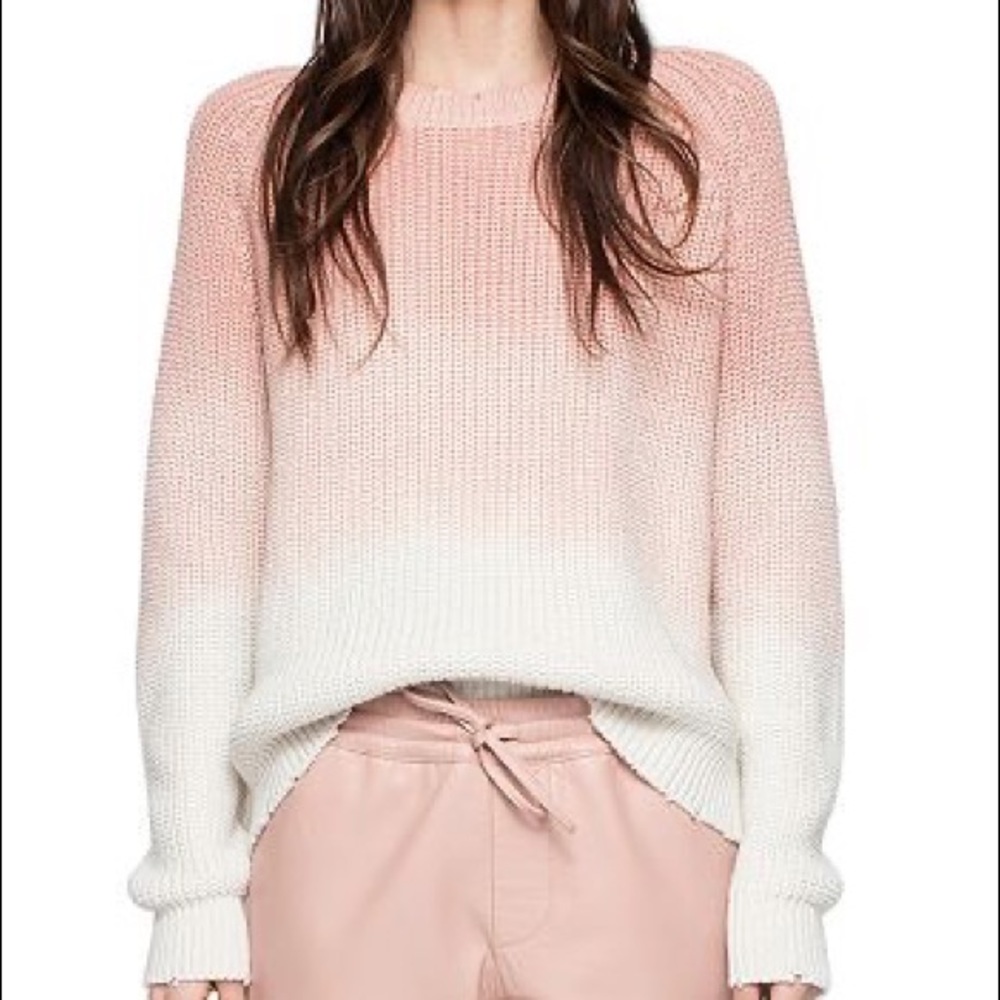 Zadig & Voltaire Blush Ombré Knit Sweater Relaxed Fit Cotton Size Small